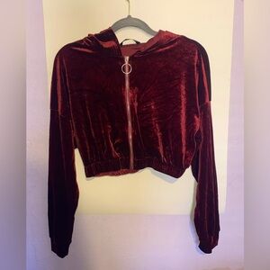 Maroon Shien Cropped Jacket